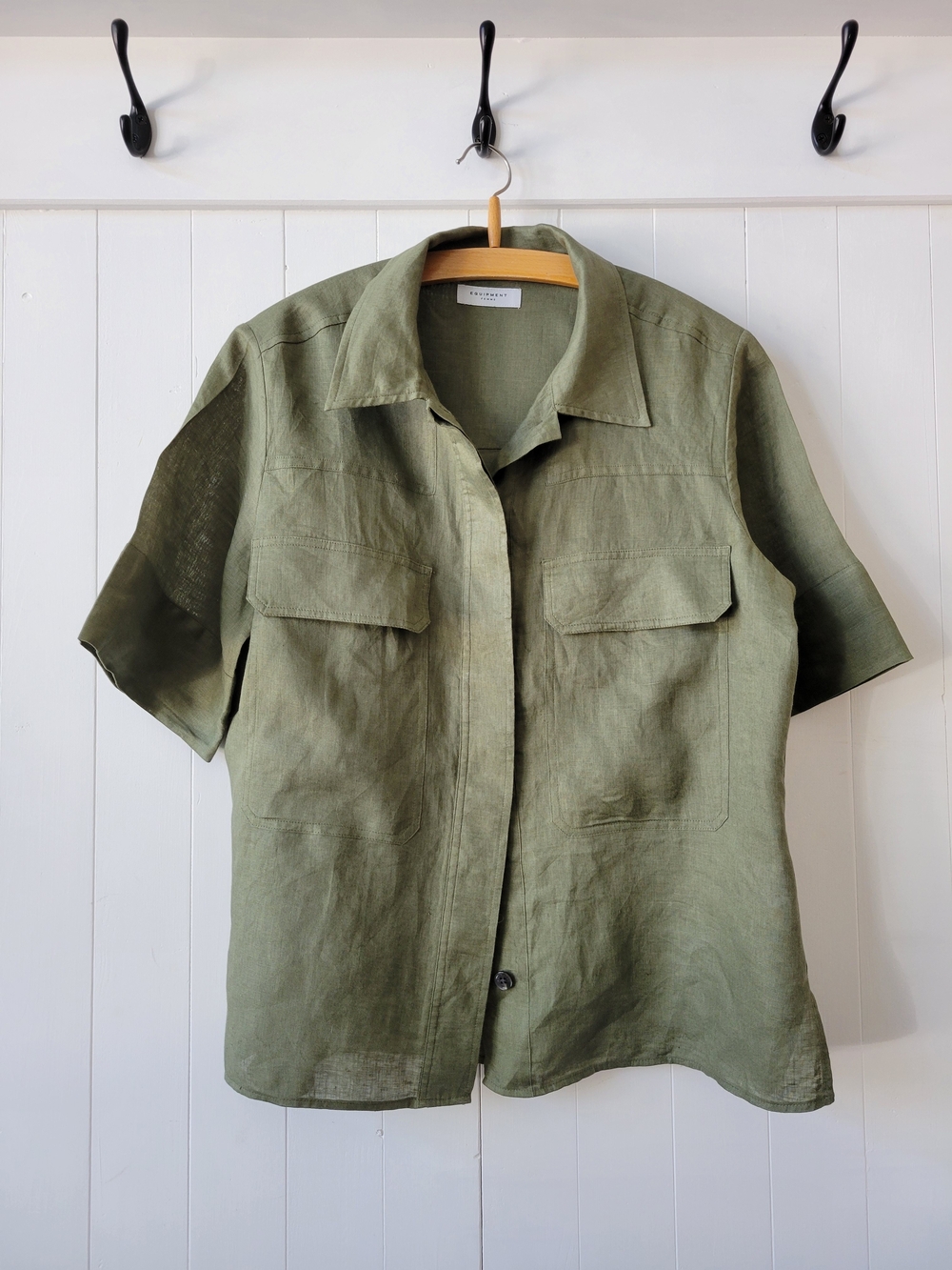 Equipment Olive Green Short-Sleeve Button-Down Shirt